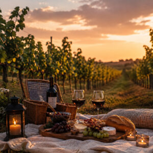 Un picnic romántico entre viñedos